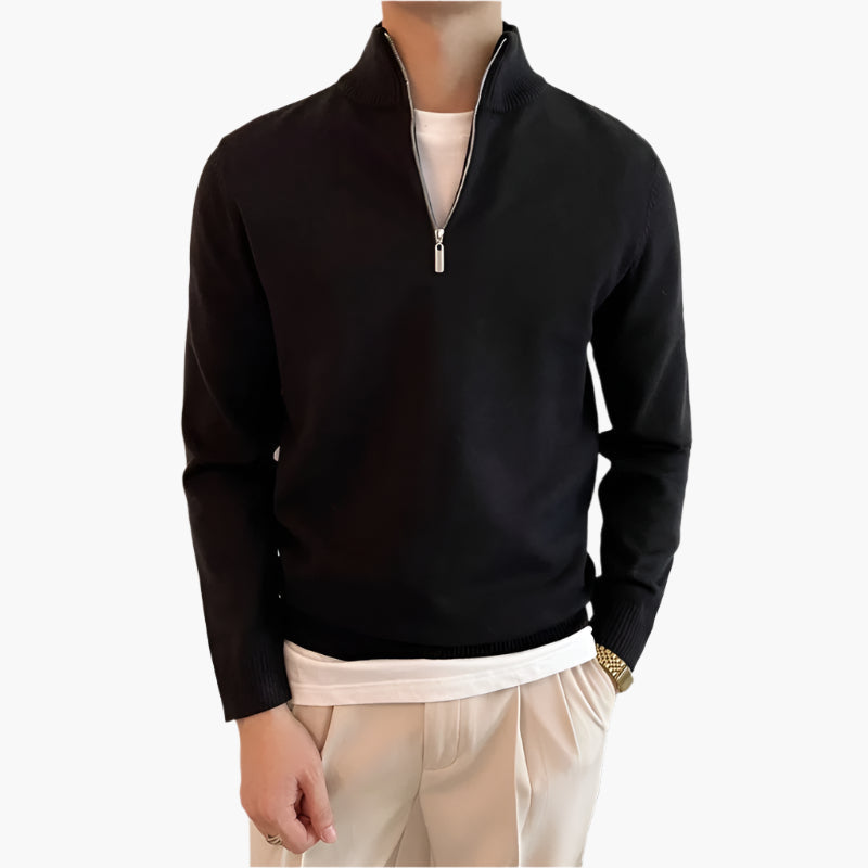 Mr. Ledger | Fine Quarter Zip Sweater