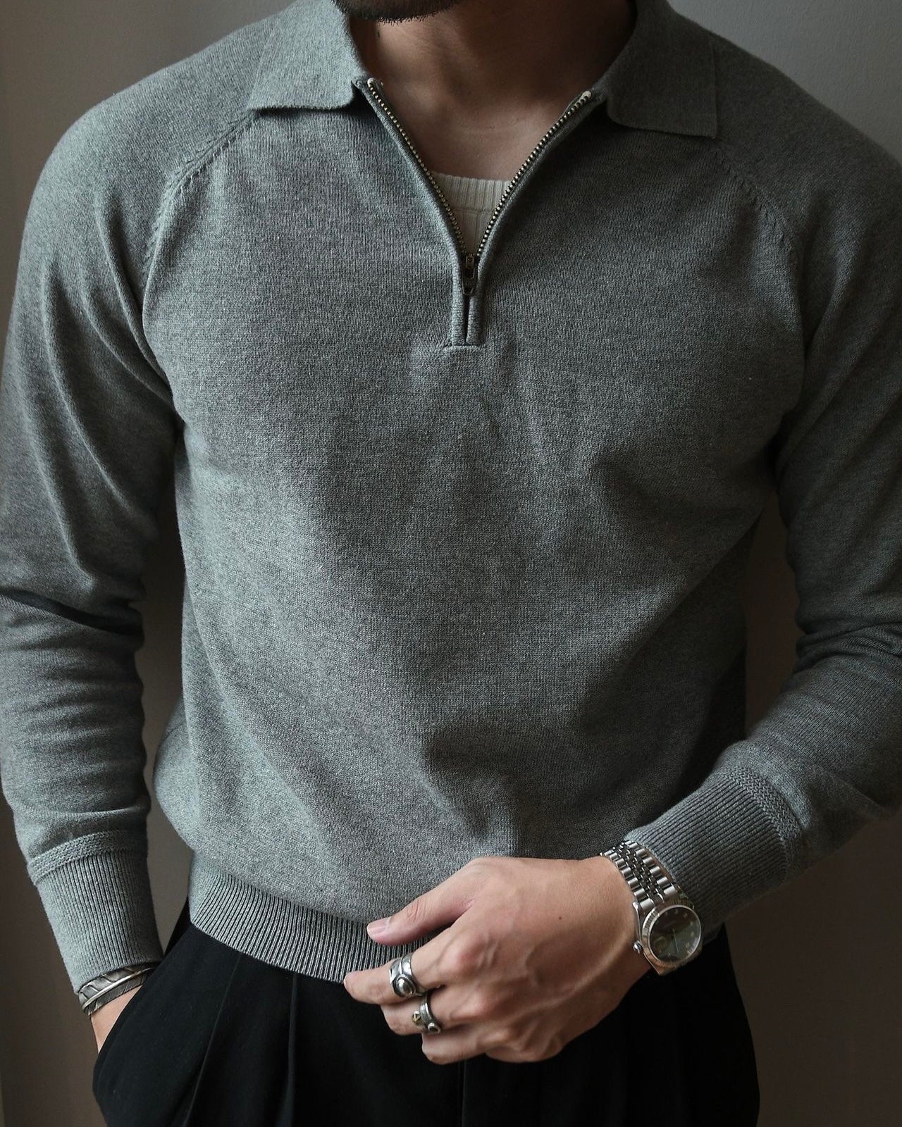 Mr. Fitzgerald | Quarter Zip Knitted Polo