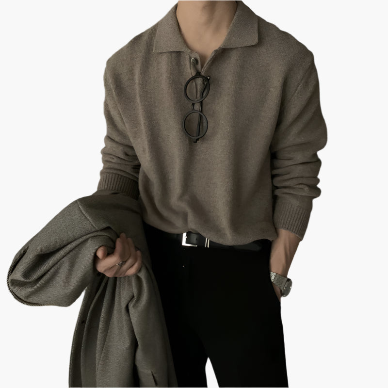 Mr. Dean | Merino Polo Sweater