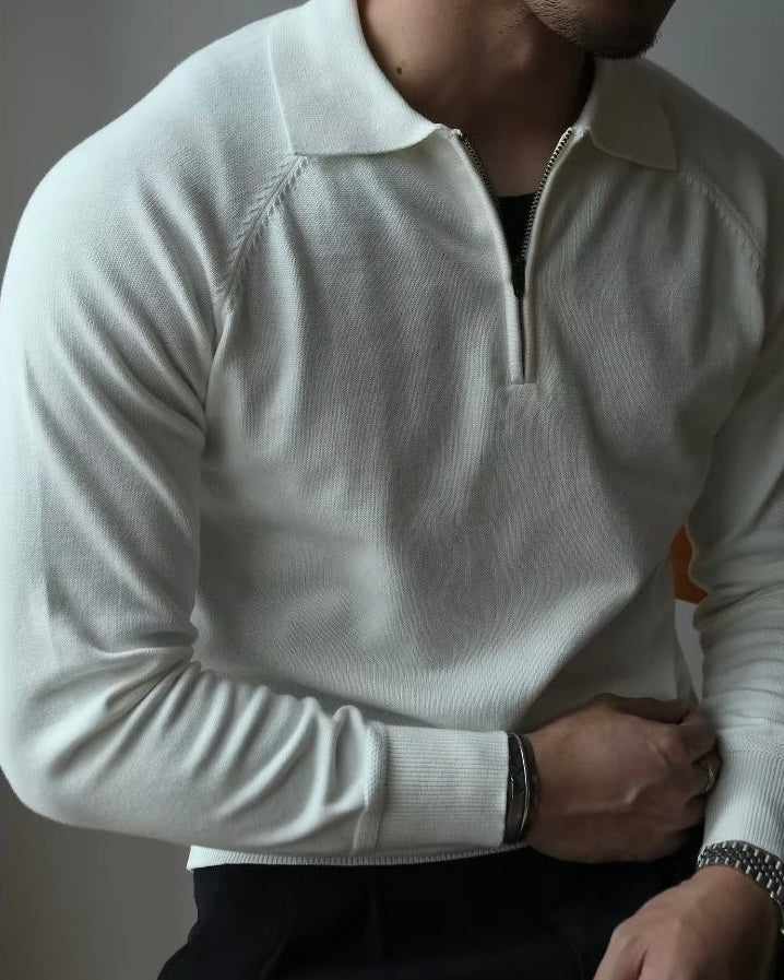 Mr. Fitzgerald | Quarter Zip Knitted Polo