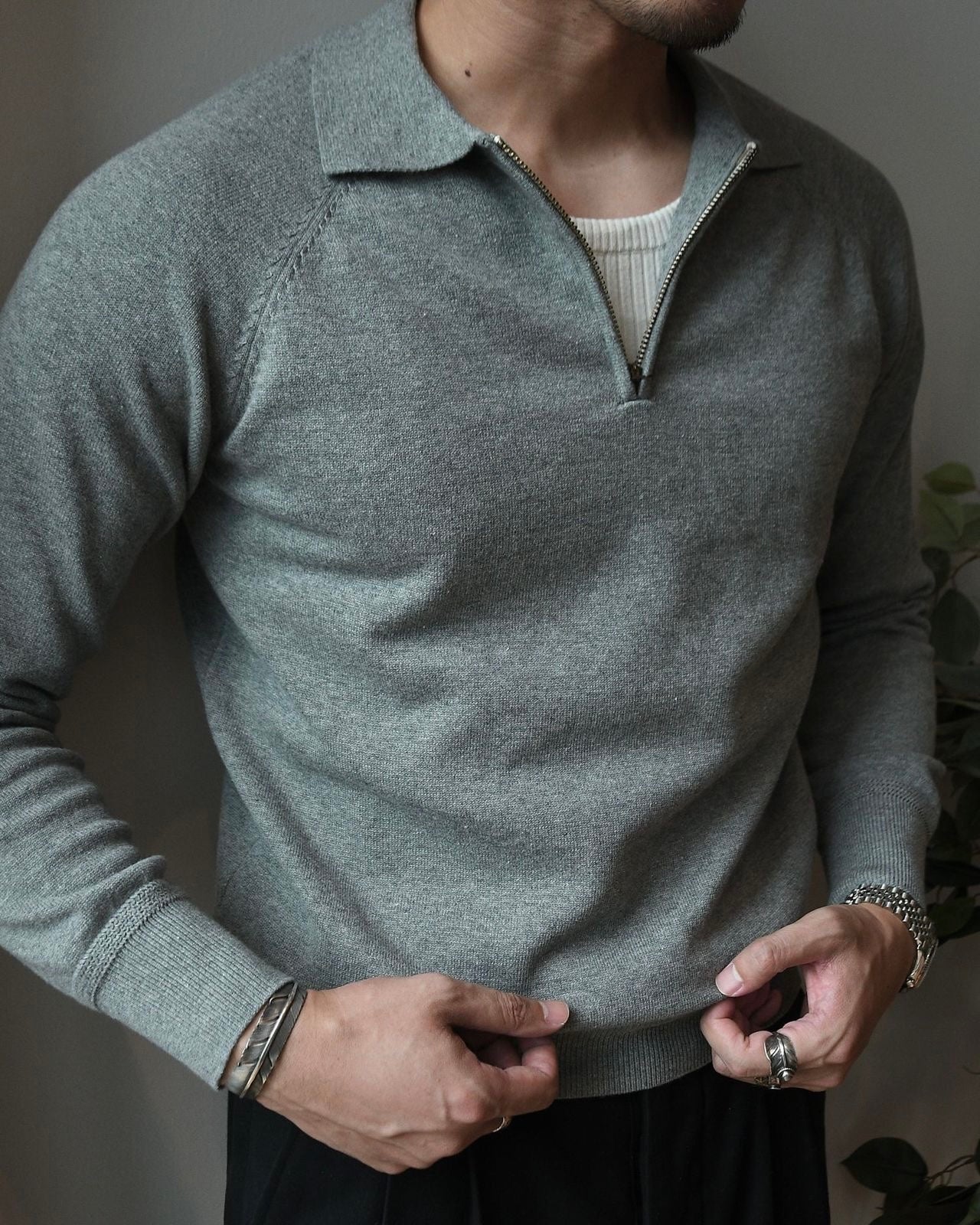 Mr. Fitzgerald | Quarter Zip Knitted Polo