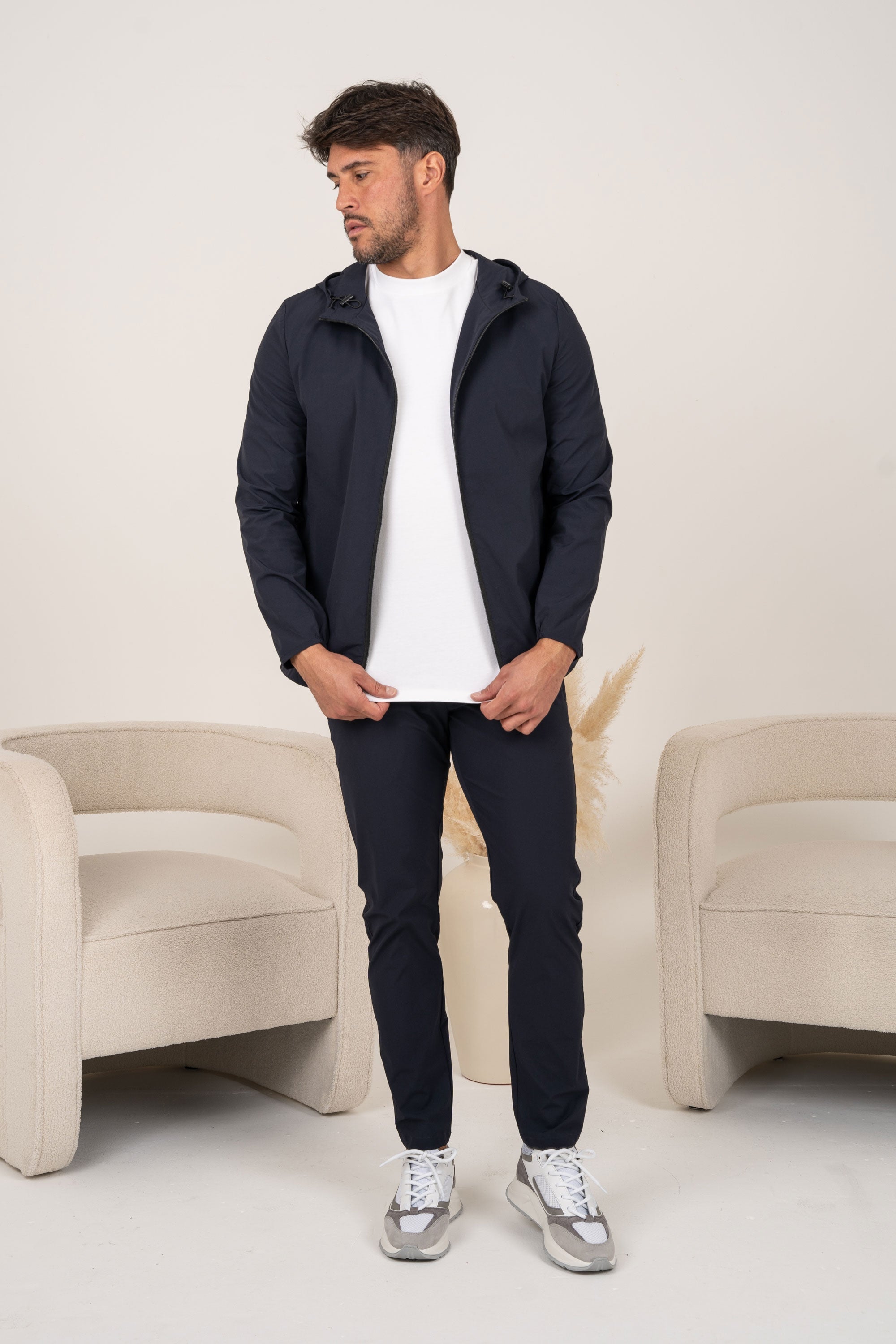 Mr. Davis | Technical Windbreaker Jacket- Navy