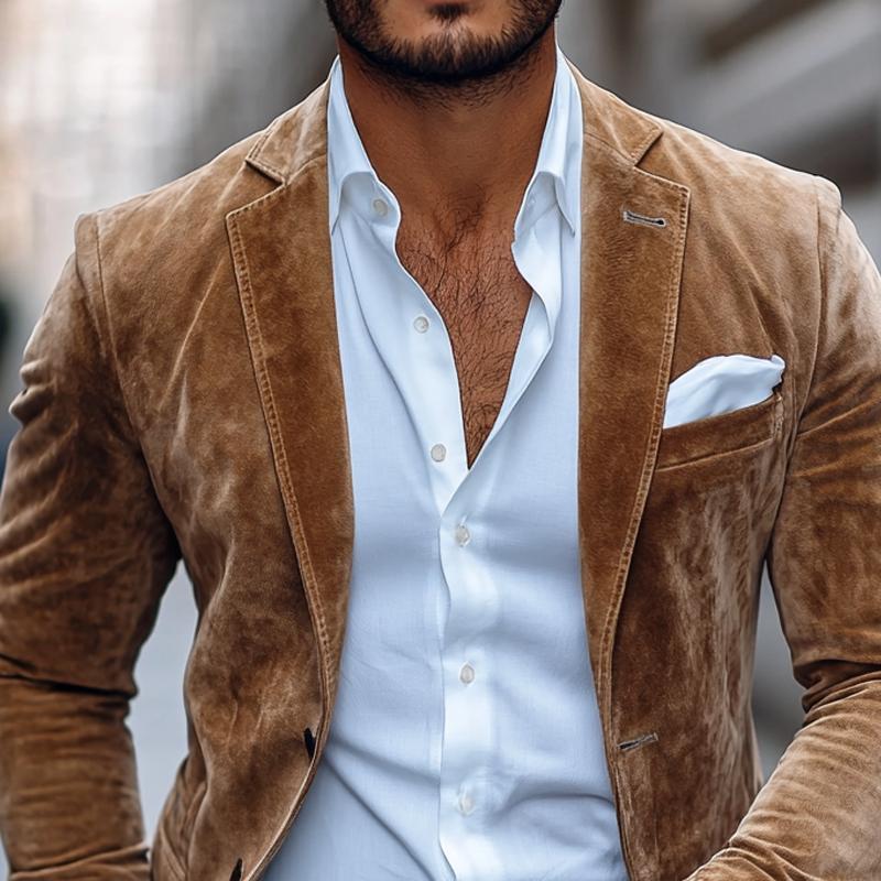 The Danny | Smooth Suede Blazer with Two Buttons